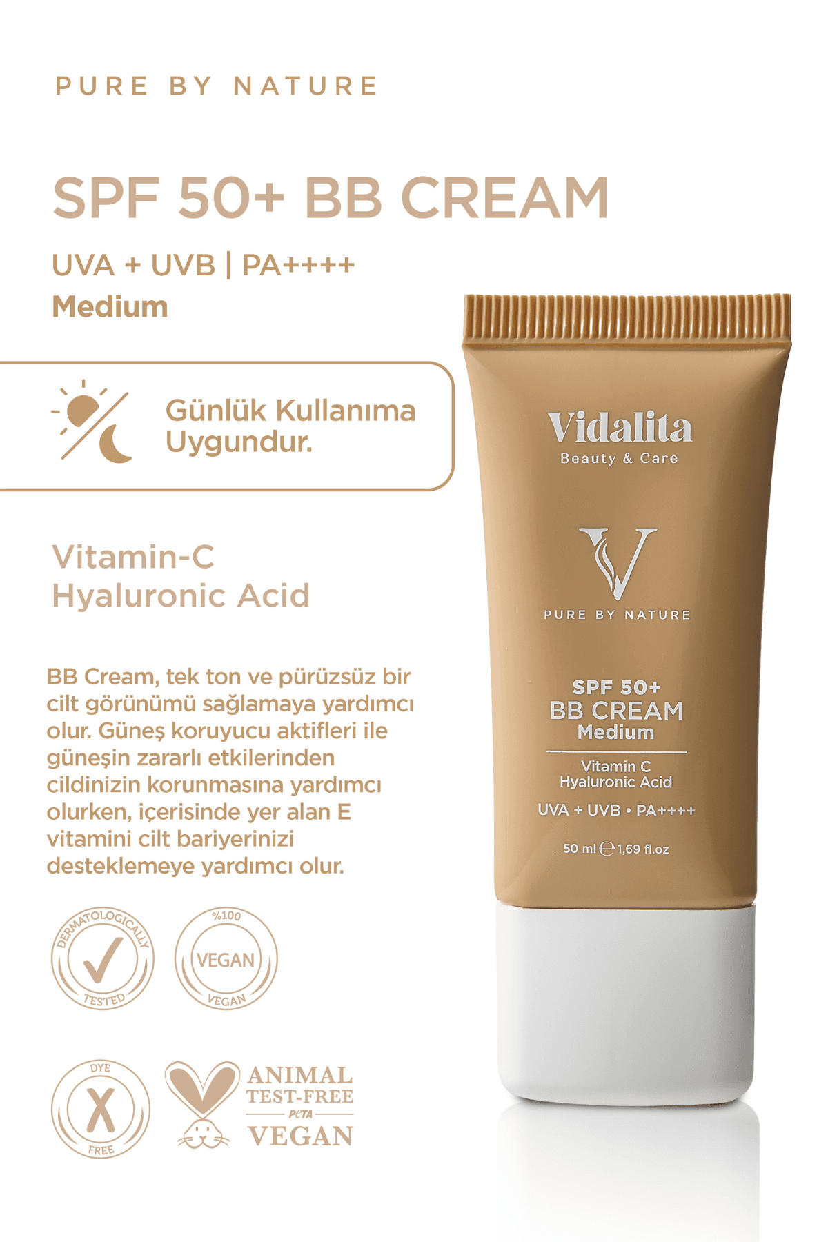 VIDALITA BB kremi SPF 50+ MEDIUM